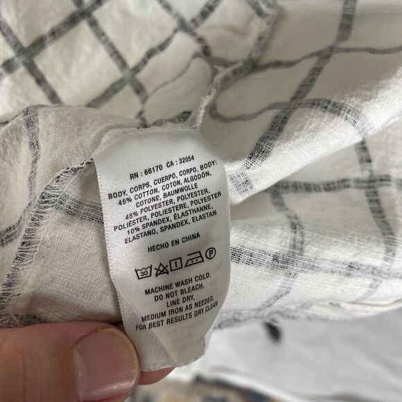 Maeve Anthropologie Asymmetrical Checkered Blouse - Women’s XS Petite - Picture 6 of 6